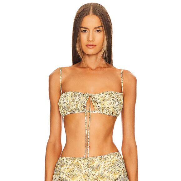Camila Coelho Bellora Bralette in Yellow Butterfly NWOT Size Small - Picture 1 of 3